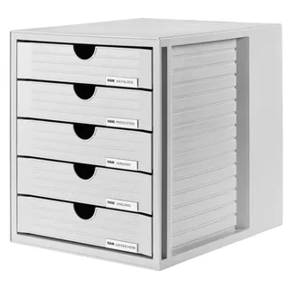 HAN Schubladenbox 36,9 x 36,2 x 31,8 cm 5-tlg. grau