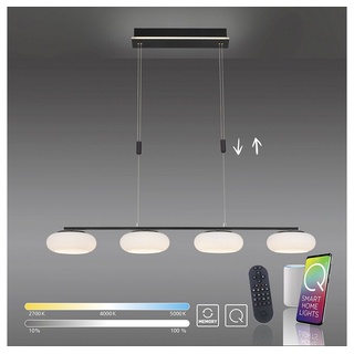 Paul Neuhaus Smarte LED-Leuchte LED Pendellampe Q ETIENNE Smart Home, Smart Home, CCT-Farbtemperaturregelung, RGB-Farbwechsel, Dimmfunktion, Memoryfunktion, mit Leuchtmittel, dimmbar Fernbedienung höhenverstellbar CCT Pendel schwarz|silberfarben