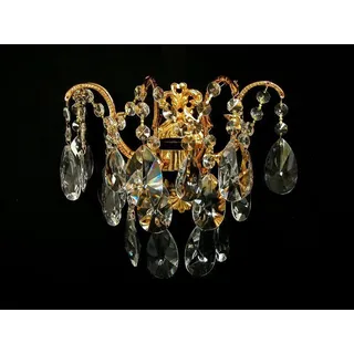 KRISTALL WANDLAMPE MIT FEINEM ECHT-KRISTALL *GOLD o. SILBER* PASS. KRONLEUCHTER