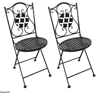 Hti-Living Gartenstuhl 39 x 53 x 92,5 cm schwarz/weiß 2 St.