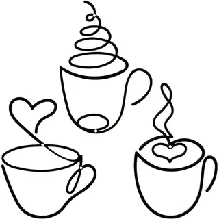 Set Mit 3 Wanddekorationen Aus Metall Im Vintage-stil, Die Kaffeetassen Darstellen, Ideal Für Die Küche