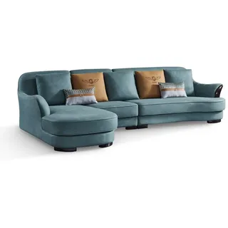Xlmoebel Ecksofa L-förmiges Ecksofa mit Designer-Polsterung in blauem Leder, Hergestellt in Europa blau