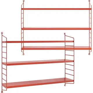[en.casa] Modulares Wandregal Strängnäs 2er Set Rot