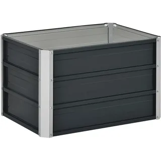 Outsunny Hochbeet aus Stahl 66 x 47 x 40 cm Silber
