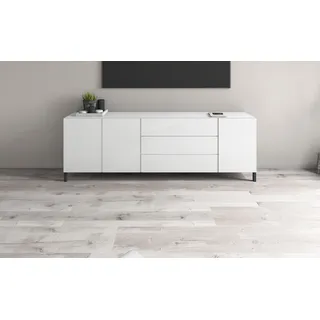 borchardt Möbel Sideboard 190 x 62 x 35 cm Weiß hochglanz