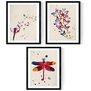 Nacnic Löwenzahn Libelle Schmetterlinge Papier 24x30 cm