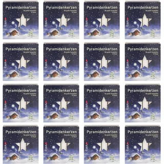 16er Pack Pyramidenkerzen groß, weiß ca. 17 x 105 mm (16 x 18 Stück) Kerzen