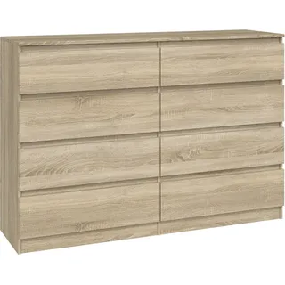 Cdf Kommode Malwa M8 140 Farbe: Eiche Sonoma Schrank Für Dokumente, Kleinigkeiten Ideal Für Wohnzimmer, Schlafzimmer, Kinderzimmer, Jugendzimmer Und Büro 8 Geräumige Schubladen