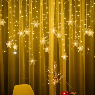 Schneeflocke Lichterkette Weihnachtsleuchte LED Lichtervorhang Innen Außen IP44 8 Beleuchtungsmodi Warmweiß Deko Für Weihnachten Party Hochzeit ...