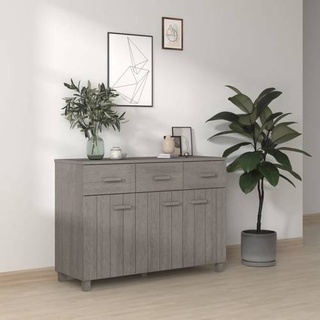 vidaXL Sideboard HAMAR Hellgrau 113x40x80 cm Massivholz Kiefer