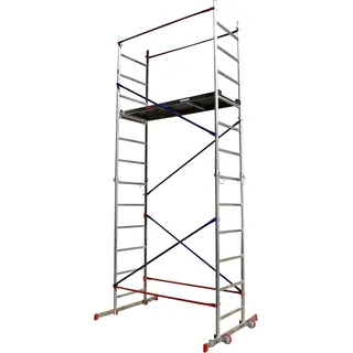 HOME MASTER Heimwerken Gerüstturm | Fahrbares Arbeitsgerüst | Chnelle Montage | Aluminium (5m Home Master Heimwerken Gerüstturm)