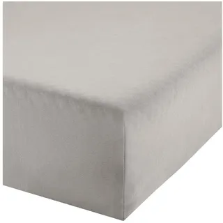 Erwin Müller Spannbettlaken Boxspringbett-Spannbettlaken "Freising", Jersey, Gummizug: Rundumgummi, (1 Stück), Elasthan-Jersey-Stretch Uni grau|silberfarben 180-200 cm x 200-220 cm