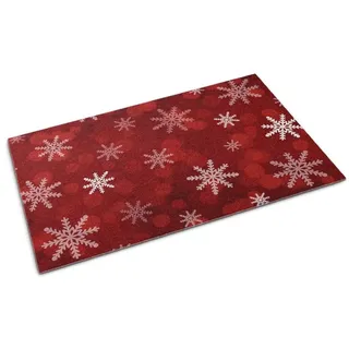 Tulup Fußmatte Weihnachten Rutschhemmend XXL Schmutzfangmatte: 150 cm x 100 cm rot