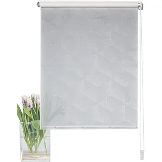 Triago Kettenzugrollo, blickdichter Stoff, Farbe: Silber, Größe: 150 x 60 cm