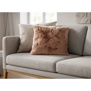 KUHFELL online & NOMAD Fellkissen HASENFELL KANINCHEN KISSENBEZUG 45 x 45 cm IN DIVERSEN FARBEN, echtes Fell braun