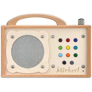 hörbert 3.0 für Senioren + Inhalte für Senioren. Mit 9 Playlists, Mikrofon und USB-C Ladeanschluss, als Internet-Radio, Podcast-Player, MP3-Player und Bluetooth Lautsprecher