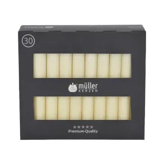 Müller Kerzen Tafelkerzen, vanille 2211802138 , 1 Packung = 30 Stück, (Ø x H): 20 x 175 mm