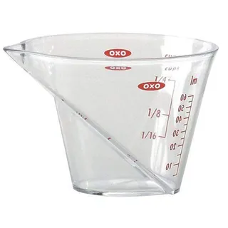 Oxo Good Grips 1238480, aus Kunststoff, abgewinkelter Mini-Messbecher, mit ml | Skala, 60 ml