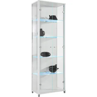 Vitrine FIF MÖBEL "OPTIMA", weiß, Holzwerkstoff, Sicherheitsglas ESG, Schränke, Vitrine, Standvitrine/Glasvitrine 2x Glastür,perfekt für Sammler,Sammlervitrine