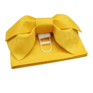 OEUVREBY Japanischer Kimono-Obi-Gürtel für Damen, klassisch, vorgebundene Schleife, langlebig, Kimono-Schärpe, Gürtel, Gelb, 30 x 25 cm - 30x25 cm