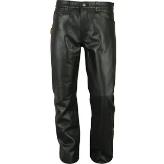 Fuente Leather Wears Lederhose Klassische Lederhose lang Herren - Lederjeans Motorrad 44 Inch