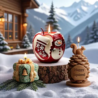 3 Stück 3D Silikon Kerzenformen Set, DIY Kerzengießformen für Zuhause, Geschenke