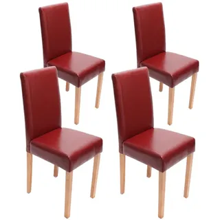 Mendler Esszimmerstuhl Littau Leder rot 4er Set