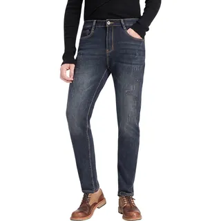 Herren Thermojeans Gefütterte Fleece-Jeans Blau 30W 32L