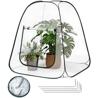 Woltu Überwinterungszelt Pop Up 70 x 80 x 70 cm transparent/weiß