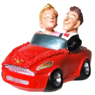 Spardose Brautpaar - Mr. & Mrs. im Cabrio mit Pfropfen
