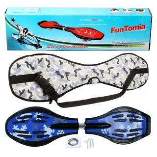 FunTomia Waveboard Waveboard mit Mach1 ABEC-9 Kugellager, LED Rollen & Tragetasche blau