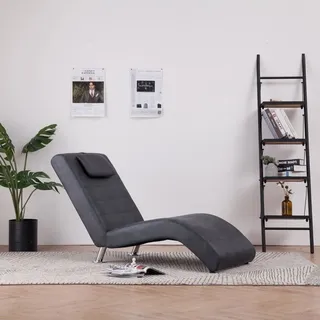 "im " Chaiselongue mit Kissen Grau Wildleder-Optik - Recamieren CC2007 - Grau