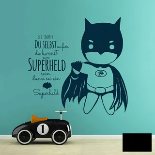 Wandtattoo Superheld mit Spruch sei immer du selbst M1994 ilka parey wandtattoo-welt ausgewählte Farbe: *schwarz* ausgewählte Größe: *M - 40cm breit x 40cm hoch*