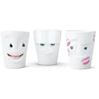 FIFTYEIGHT PRODUCTS Becher Set 3-tlg. 350 ml Movie Edition, Porzellan, Geschenk-Set Witzig Grummelig Geküsst