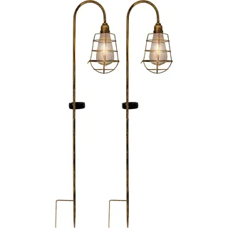 NÄVE LED Solarleuchte Metall 76,5 cm 2er Set messing