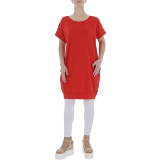Ital-Design Tunikashirt Damen Freizeit (85987303) Stretch Top & Shirt in Rot rot L/XL
