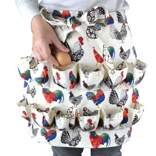 Eiersammelschürze – Wasserdichte Bauernhofschürze Mit 12 Eierbeuteln – Geeignet Für Kinder Und Erwachsene – Hühnereier Sammeln – Bauernhof – Blau – 70 X 50 Cm