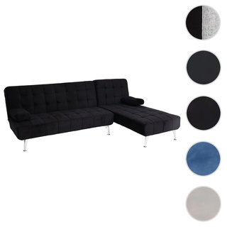 Schlafsofa HWC-K22, Couch Ecksofa Sofa, Liegefläche links/rechts Schlaffunktion ~ Samt schwarz