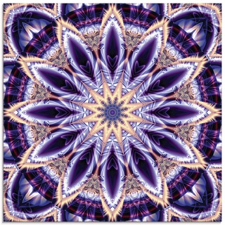 Glasbild ARTLAND "Mandala Stern lila" Bilder Gr. B/H: 30 cm x 30 cm, Glasbild Muster quadratisch, 1 St., lila Glasbilder in verschiedenen Größen