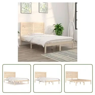The Living Store Massivholzbett 120x190 cm - Braun