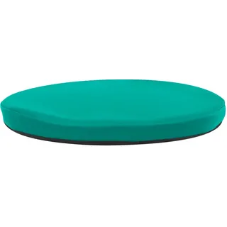 Sitzkissen mit Kunstlederbezug und rutschhemmender Unterseite, ø 36 cm, Türkis