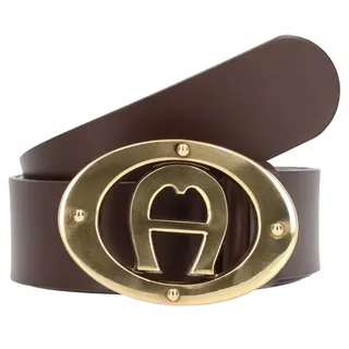 Aigner Logo Gürtel Leder ebony 105 cm
