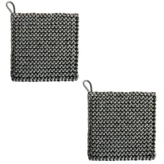 2x Gehäkelte Topflappen 19x19cm mit Aufhängeschlaufe