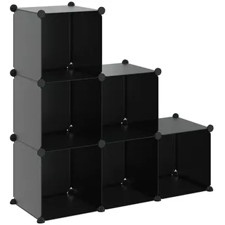 vidaXL Regalsystem mit 6 Würfeln 94,5 x 93 x 31,5 cm Schwarz