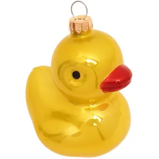 Krebs Glas Lauscha Baumschmuck Quietscheente Gelb 7cm