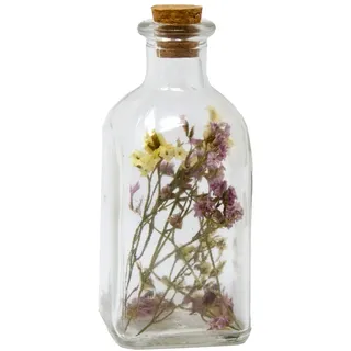 Goldbach Dekorative Trockenblumen im Mini Flasche Flieder 11 x 5 x 5 cm