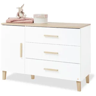 Pinolino Wickelkommode Lumi, Weiß, Eiche, Holz, Eiche, massiv, 3 Schublade(n) Schubladen, 136x101x77 cm, FSC Mix, Babymöbel, Wickelkommoden & Zubehör, Wickelkommoden