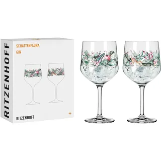 RITZENHOFF 3691003 Gin-Glas 700 ml - Serie Schattenfauna Set - 2 Stück Kelche mit Tiermotiv Leopard - Made in Germany