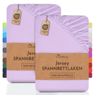 NatureMark Spannbettlaken Jersey 70 x 140 cm Flieder 2 St.