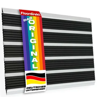 Floordirekt Fussabtreter Aussenbereich - Verschiedene Modelle für innen & außen - rostfrei & wetterfest - Haustür Fußabtreter - (Double Mat 60 x 90 cm)